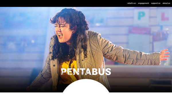 Screenshot of the Pentabus Arts Limited website