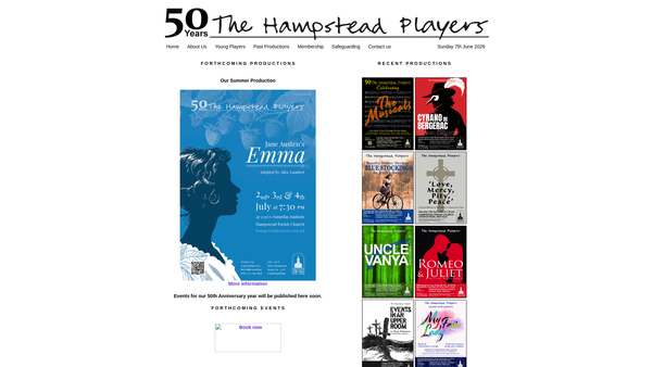 Screenshot of the Friends Of The Drama-Hampstead Parish Church website