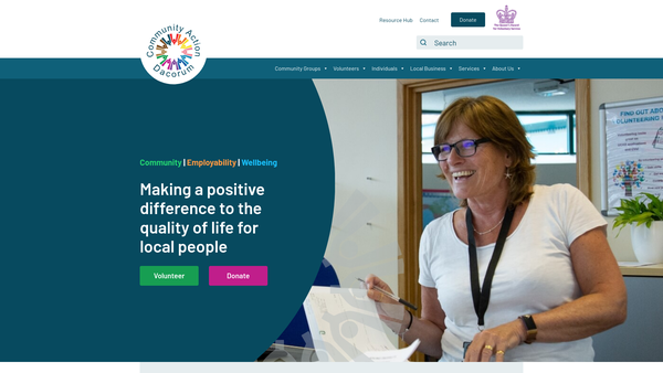 Screenshot of the Dacorum Council For Voluntary Service website
