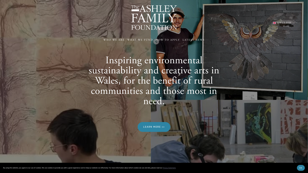 Screenshot of the The Ashley Family Foundation website