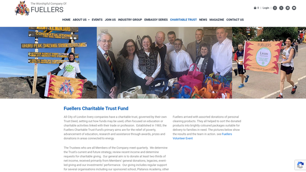 Screenshot of the The Fuellers Charitable Trust Fund website