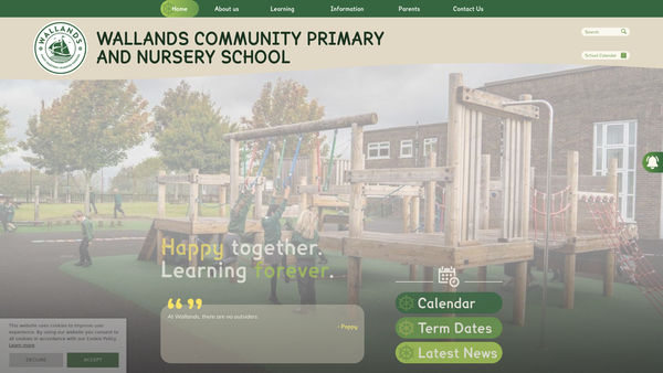 Screenshot of the Friends Of Wallands School website