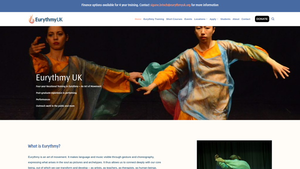 Screenshot of the Eurythmy UK Ltd website
