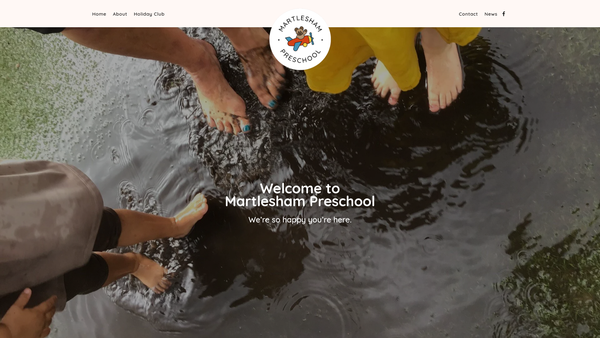 Screenshot of the Martlesham Preschool website