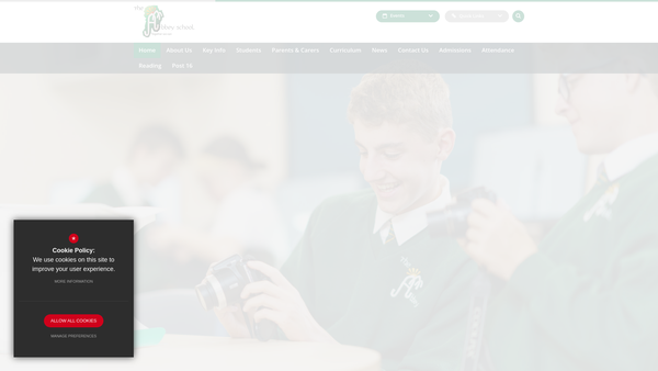 Screenshot of the Friends Of The Abbey School website
