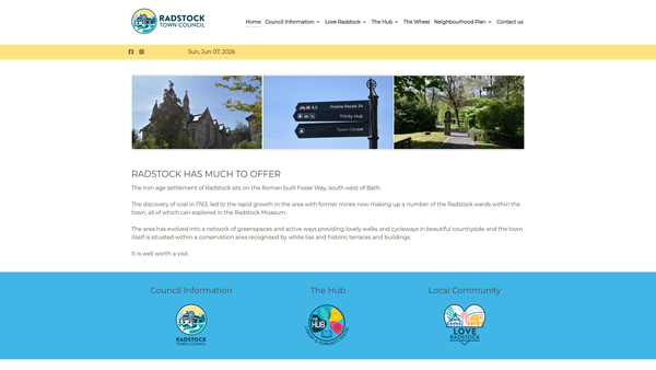 Screenshot of the Radstock Recreation Ground website