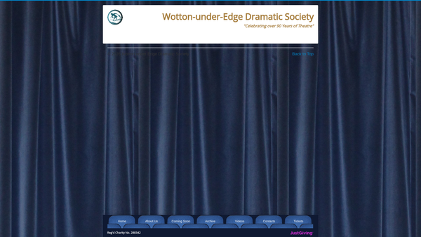 Screenshot of the The Wotton-Under-Edge Dramatic Society website