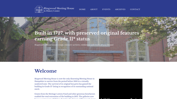 Screenshot of the Ringwood Meeting House Association Limited website