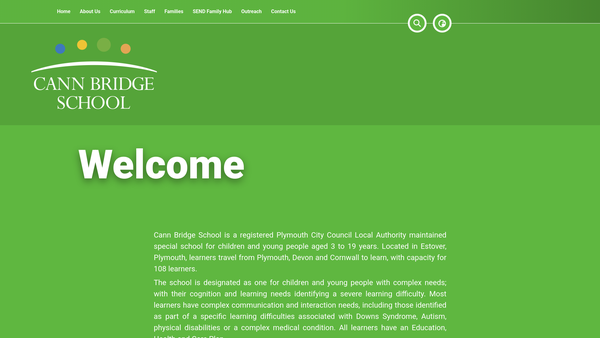 Screenshot of the Cann Bridge School Fund website