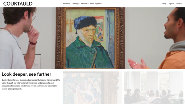 Screenshot of the The Courtauld Institute Of Art Fund website
