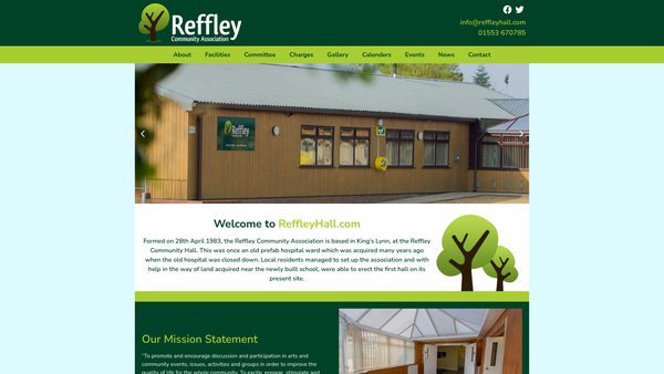 Screenshot of the Reffley Community Association website