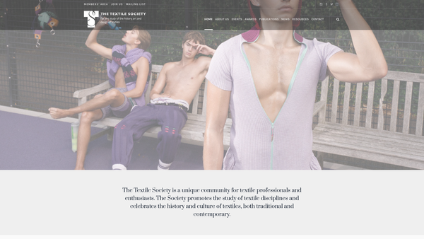 Screenshot of the The Textile Society For The Study Of The History, Art And Design Of Textiles website