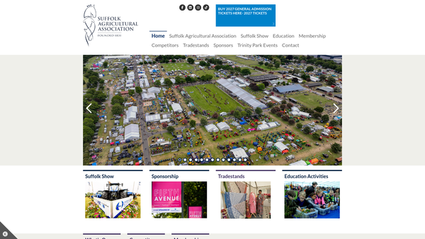 Screenshot of the Suffolk Agricultural Association website