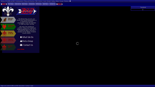 Screenshot of the The British Boy Scouts And Girl Scouts Association website