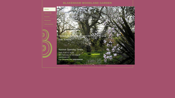 Screenshot of the The Blakenham Woodland Garden website