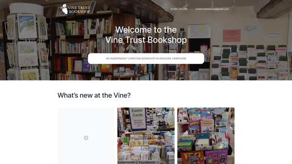 Screenshot of the The Vine Trust website
