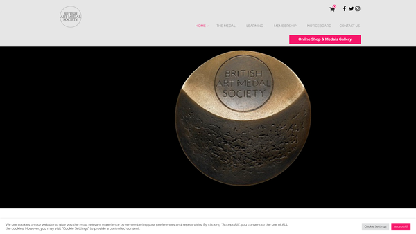 Screenshot of the The British Art Medal Trust website