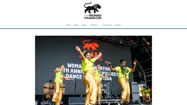 Screenshot of the The World Of Music Arts And Dance Foundation website