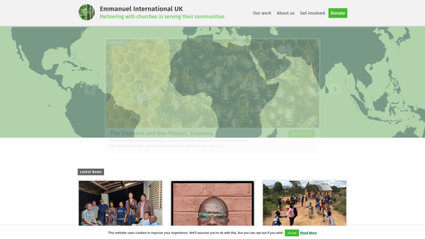 Screenshot of the Emmanuel International Ltd website