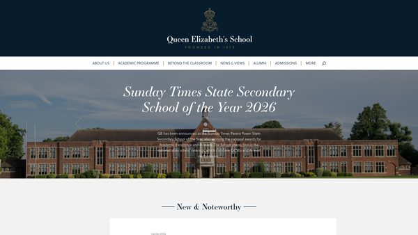 Screenshot of the The Friends Of Queen Elizabeth's School website