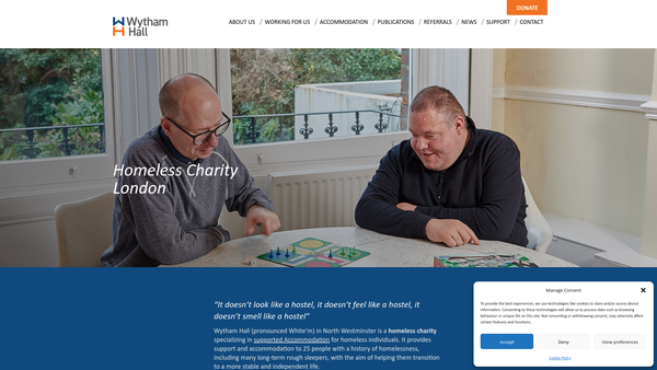 Screenshot of the Wytham Hall Limited website