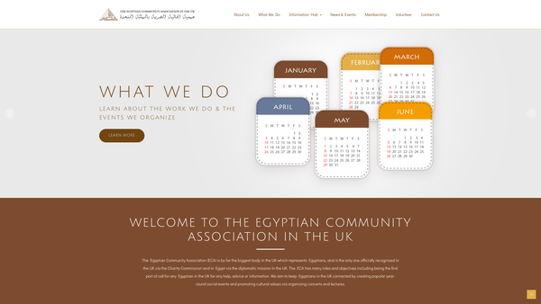 Screenshot of the The Egyptian Community Association In The United Kingdom website