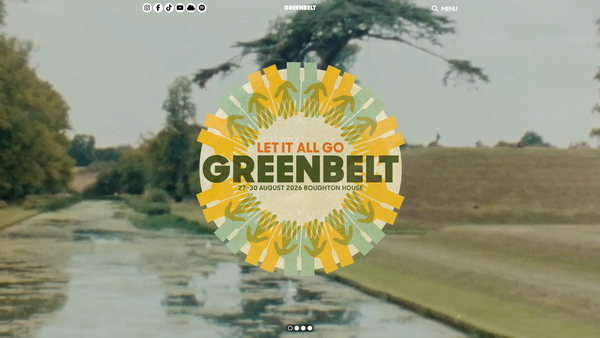 Screenshot of the Greenbelt Festivals website