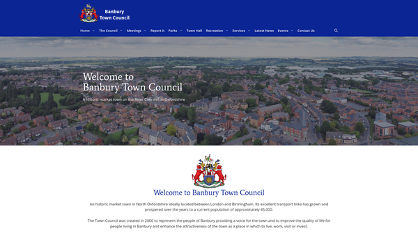 Screenshot of the Charity Of G V Ball (People's Park) Banbury website
