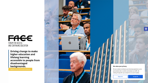 Screenshot of the Forum For Access And Continuing Education (Face) website