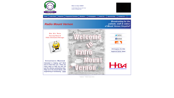 Screenshot of the Radio Mount Vernon website