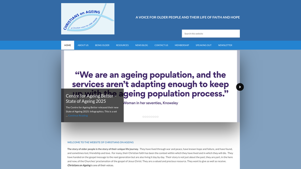 Screenshot of the Christian Council On Ageing website
