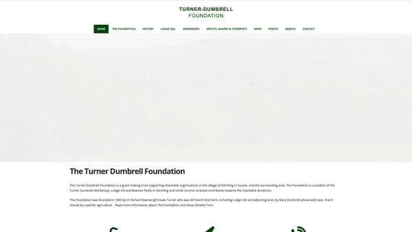 Screenshot of the Turner Dumbrell Foundation website