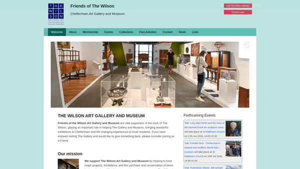 Screenshot of the Friends Of The Wilson, Cheltenham Art Gallery & Museum website