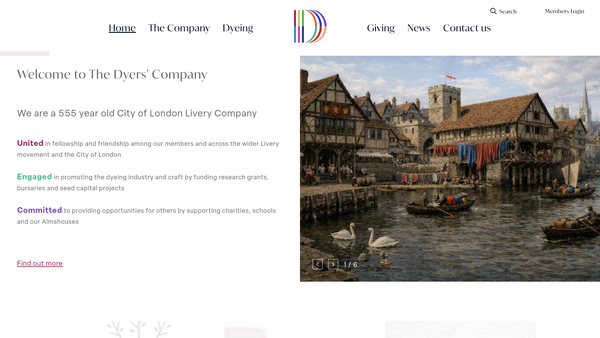Screenshot of the The Dyers' Company Charitable Trust website