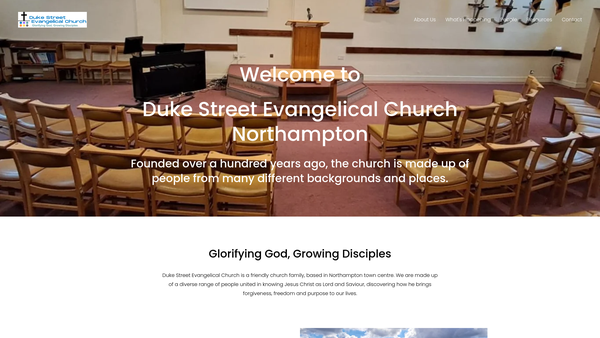 Screenshot of the The Duke Street Christian Assembly Trust website