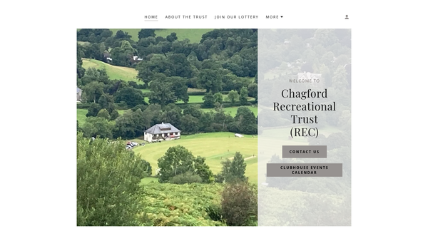Screenshot of the Chagford Recreational Trust website