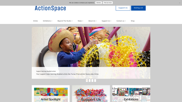 Screenshot of the Action Space London Events Limited website