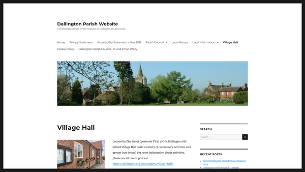 Screenshot of the Dallington Old School website
