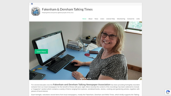 Screenshot of the The Fakenham And Dereham Talking Newspaper Association website