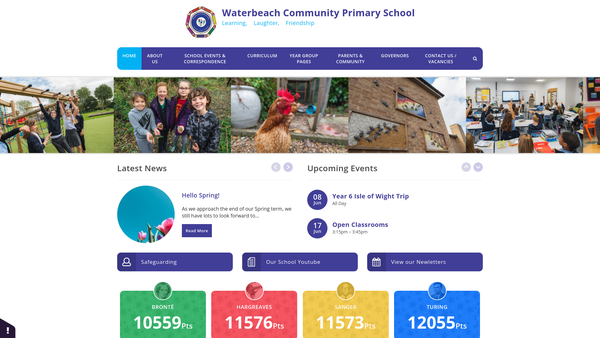 Screenshot of the The Waterbeach Community Primary School Parent Teacher Association website