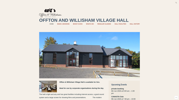 Screenshot of the Offton And Willisham Village Hall website