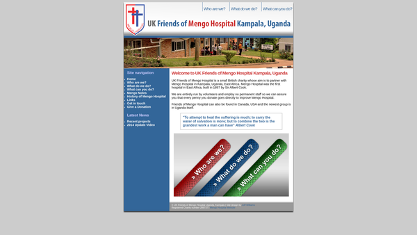 Screenshot of the Friends Of Mengo Hospital website