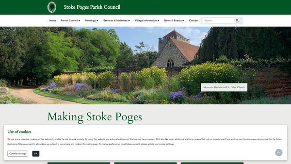 Screenshot of the Stoke Poges Recreation Ground website