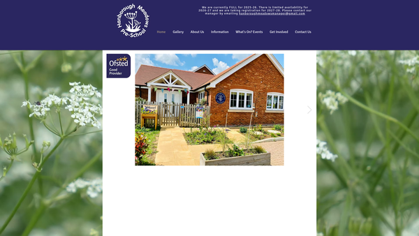 Screenshot of the Hanborough Meadows Preschool website