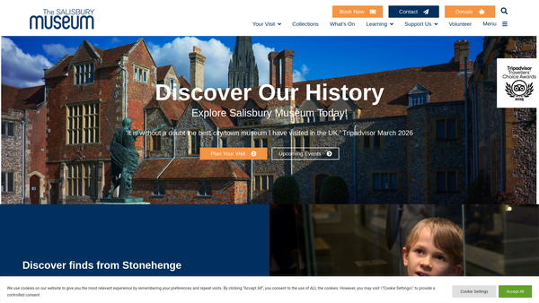 Screenshot of the The Salisbury And South Wiltshire Museum Trust website