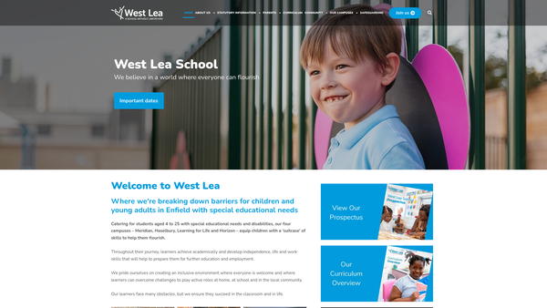 Screenshot of the West Lea School PTA website