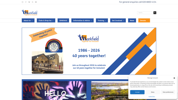 Screenshot of the The Markfield Project Limited website