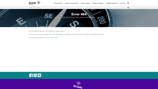 Screenshot of the 3rd Horsham Scout Group website