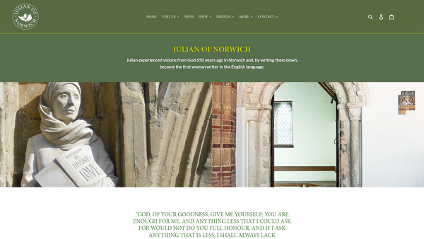 Screenshot of the The Friends Of Julian Of Norwich website