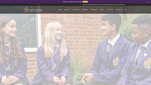 Screenshot of the Townsend School Parent Teacher Association website